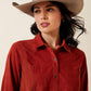 WOMENS BILLIE JEAN BURNT HENNA LS