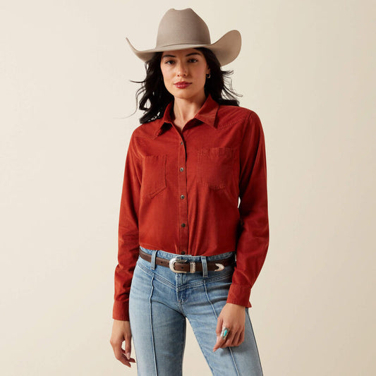 WOMENS BILLIE JEAN BURNT HENNA LS