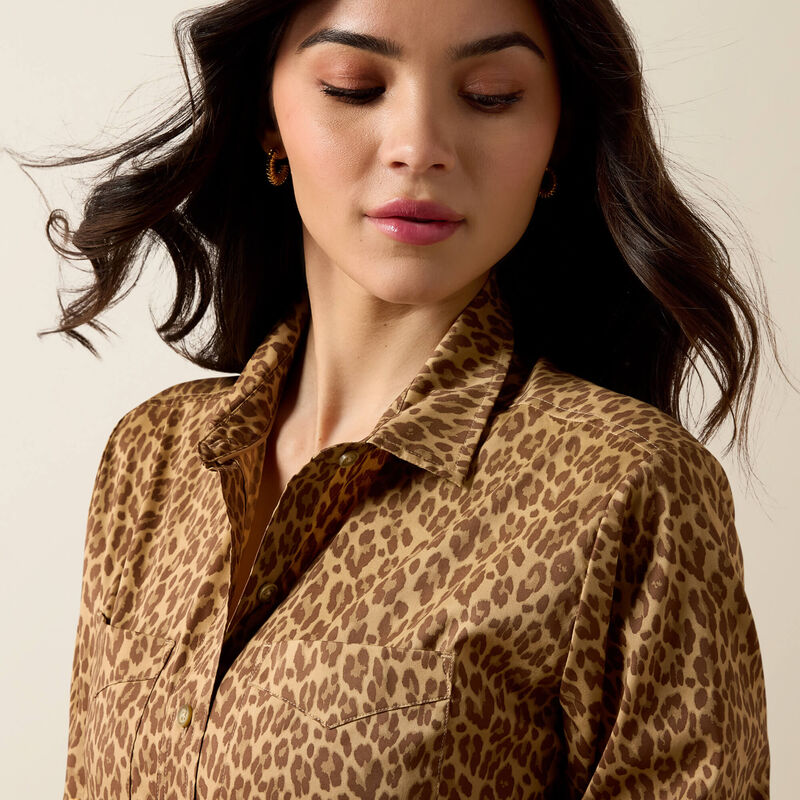 WOMENS EVERYTHING LEOPARD LS TOP