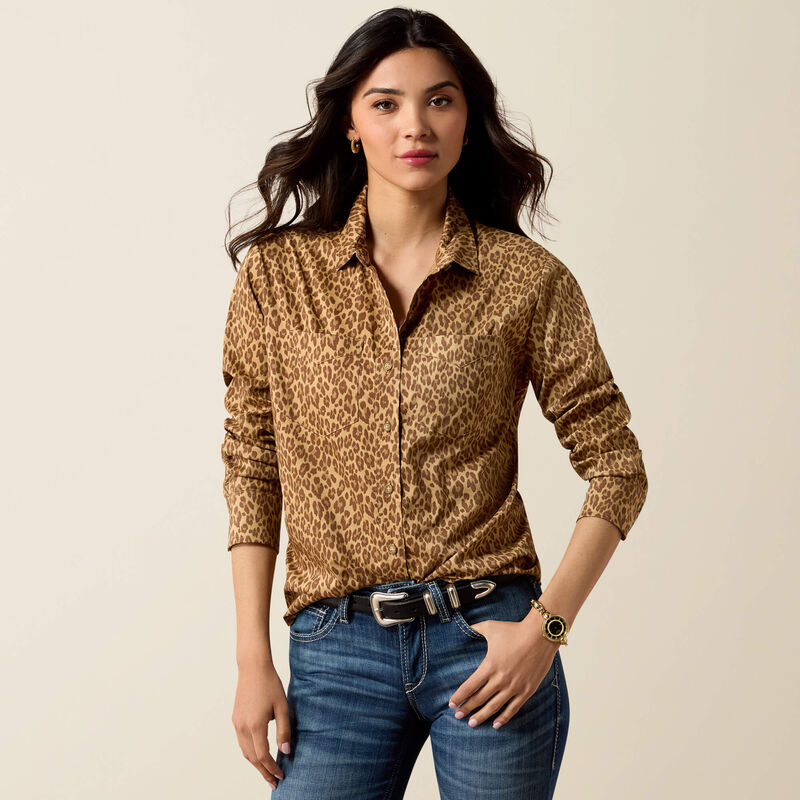 WOMENS EVERYTHING LEOPARD LS TOP