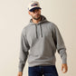 MENS EMBOSSED GREY LOGO HOODIE