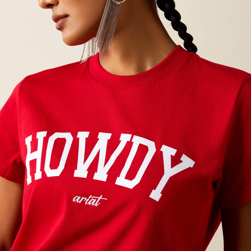 WOMENS COLLEGIATE HOWDY CRIMSON TEE