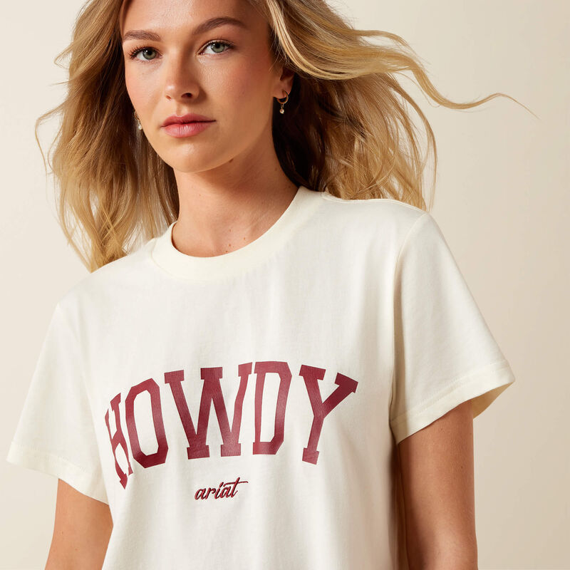 WOMENS COLLEGIATE HOWDY CREAM TEE