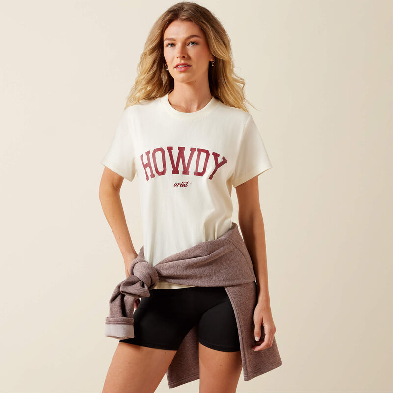 WOMENS COLLEGIATE HOWDY CREAM TEE