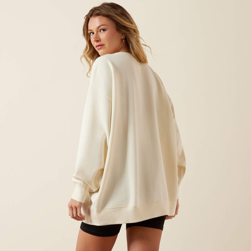 WOMENS COLLEGIATE CREAM ROWDY SWEATER