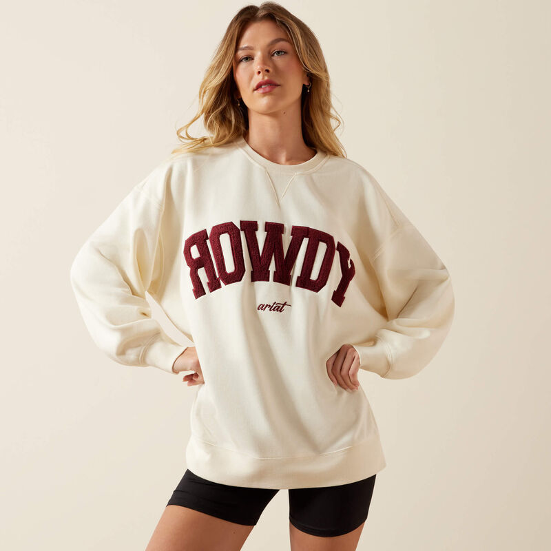 WOMENS COLLEGIATE CREAM ROWDY SWEATER