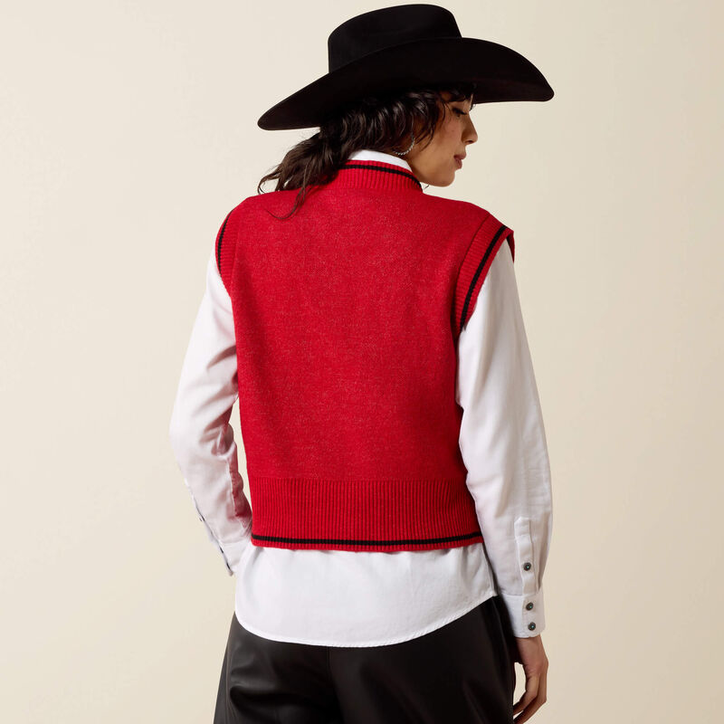 WOMENS TAYLOR RED SWEATER VEST