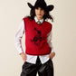 WOMENS TAYLOR RED SWEATER VEST
