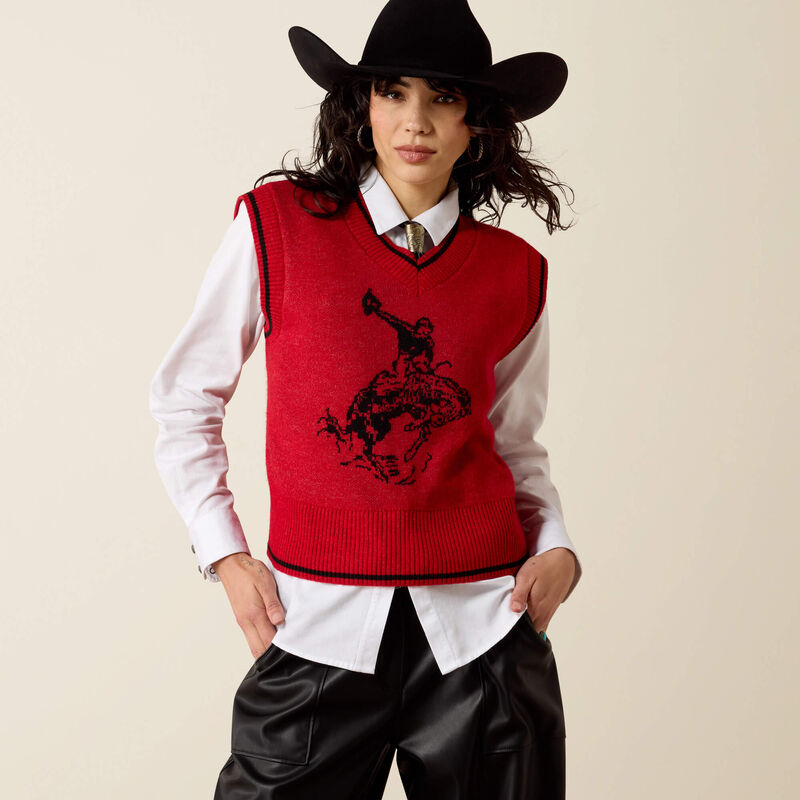 WOMENS TAYLOR RED SWEATER VEST