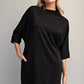 MOCK NECK MINI BLK DRESS