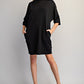 MOCK NECK MINI BLK DRESS