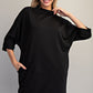 MOCK NECK MINI BLK DRESS