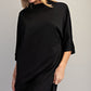 MOCK NECK MINI BLK DRESS