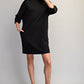 MOCK NECK MINI BLK DRESS