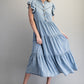 DENIM TIERED MAXI DRESS