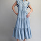 DENIM TIERED MAXI DRESS