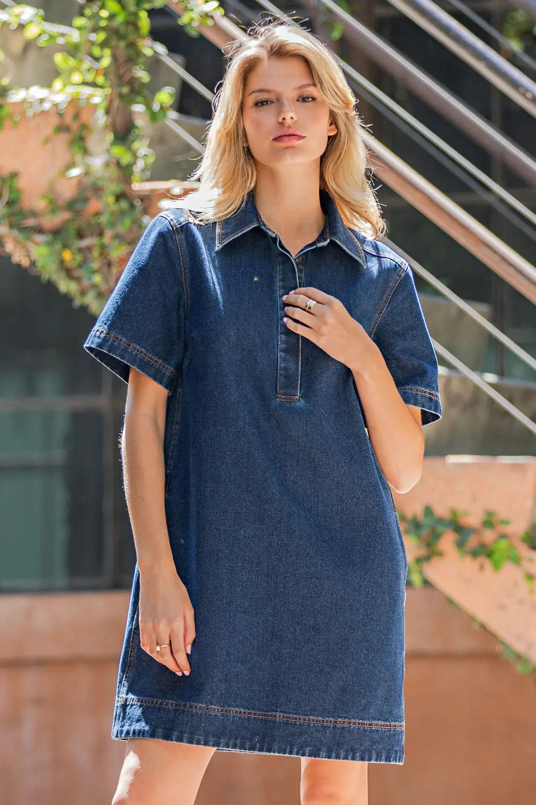 COLLARED MINI DRESS