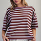 FIG JAM BOXY STRIPED SS TOP