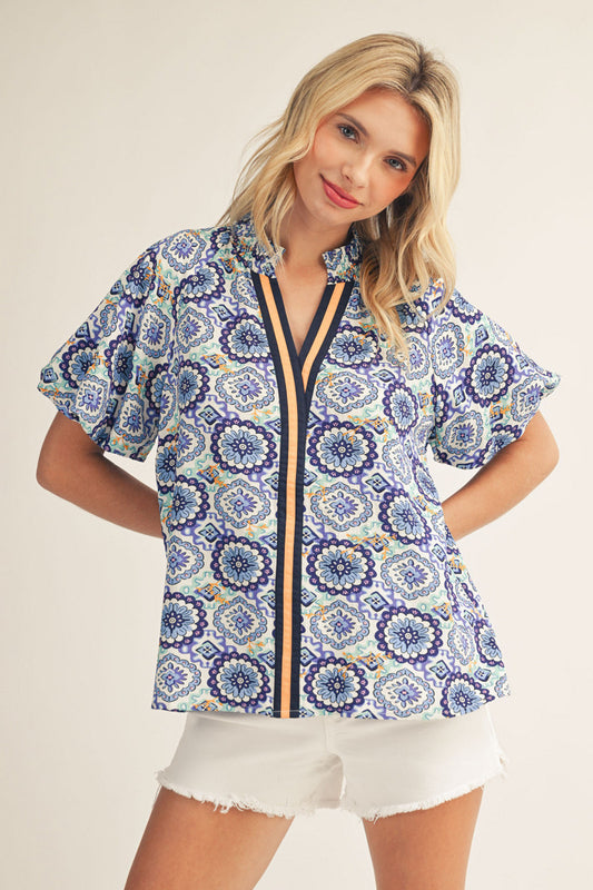 BAROQUE FLORAL TOP
