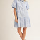 3D FLORAL BLUE DRESS