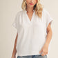 V-NECK SOLID WHITE TOP