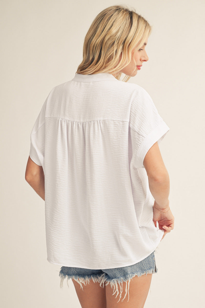 V-NECK SOLID WHITE TOP