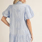 3D FLORAL BLUE DRESS