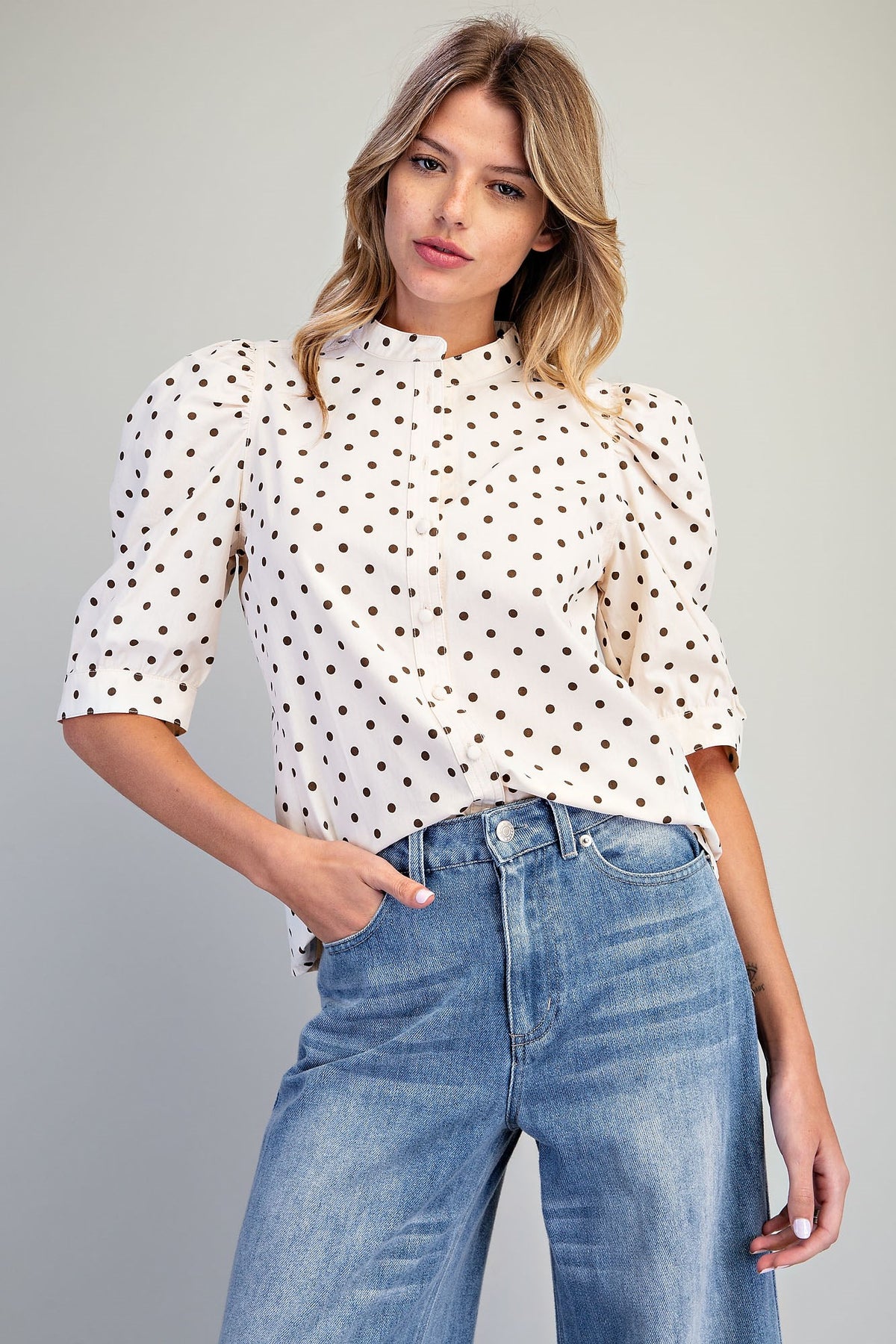 CUTIE DOT PUFF OATMEAL TOP