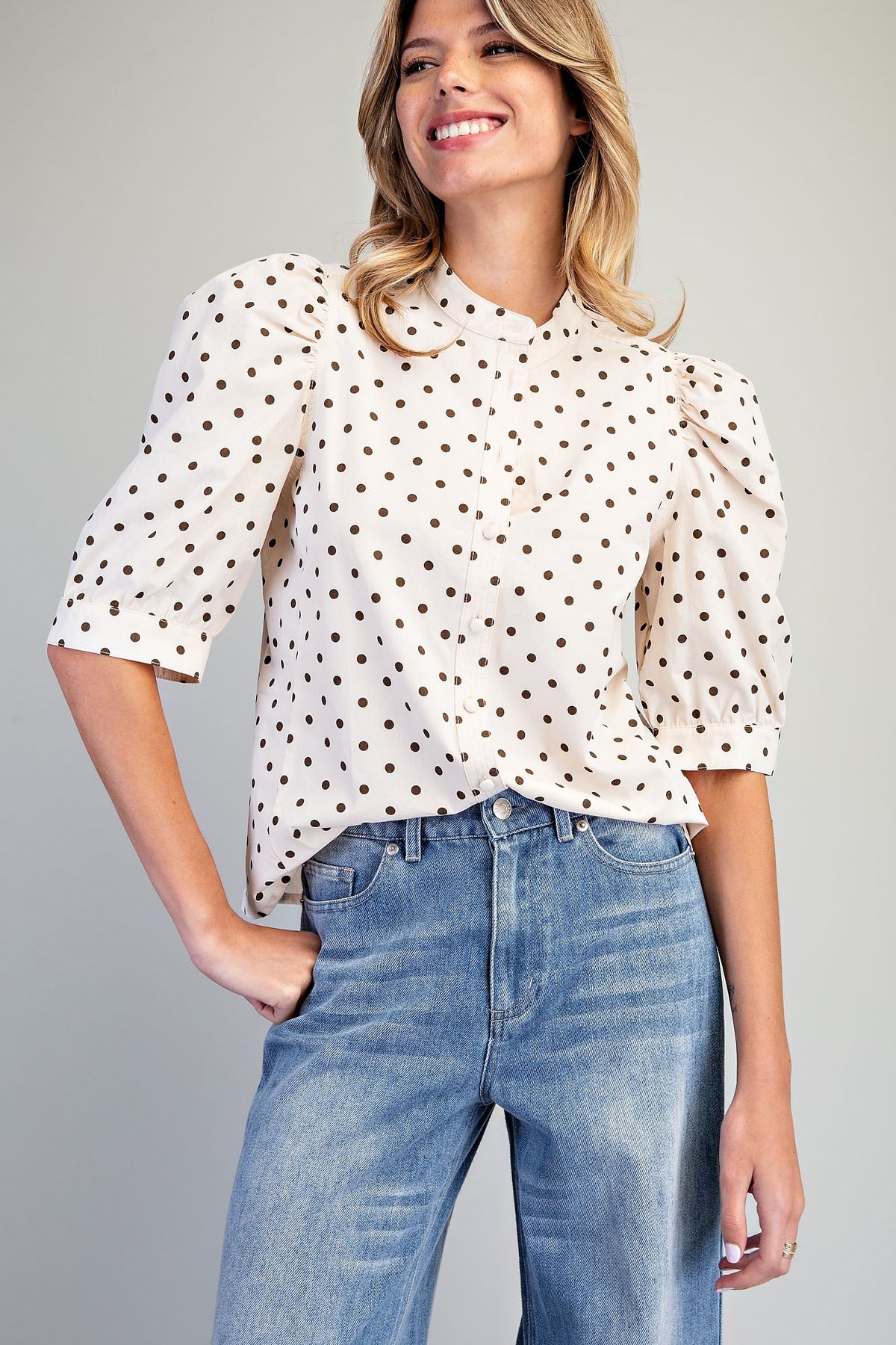 CUTIE DOT PUFF OATMEAL TOP