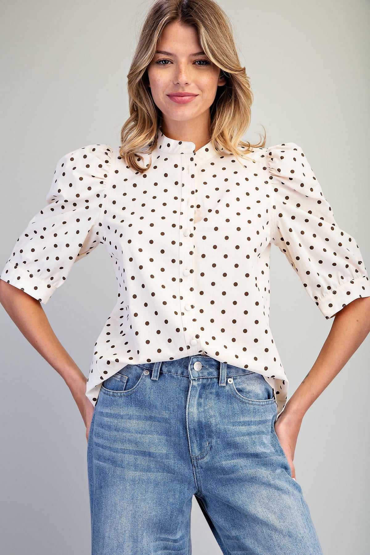 CUTIE DOT PUFF OATMEAL TOP
