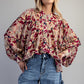 BOTANICAL WINE LS BLOUSE