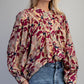 BOTANICAL WINE LS BLOUSE