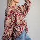 BOTANICAL WINE LS BLOUSE