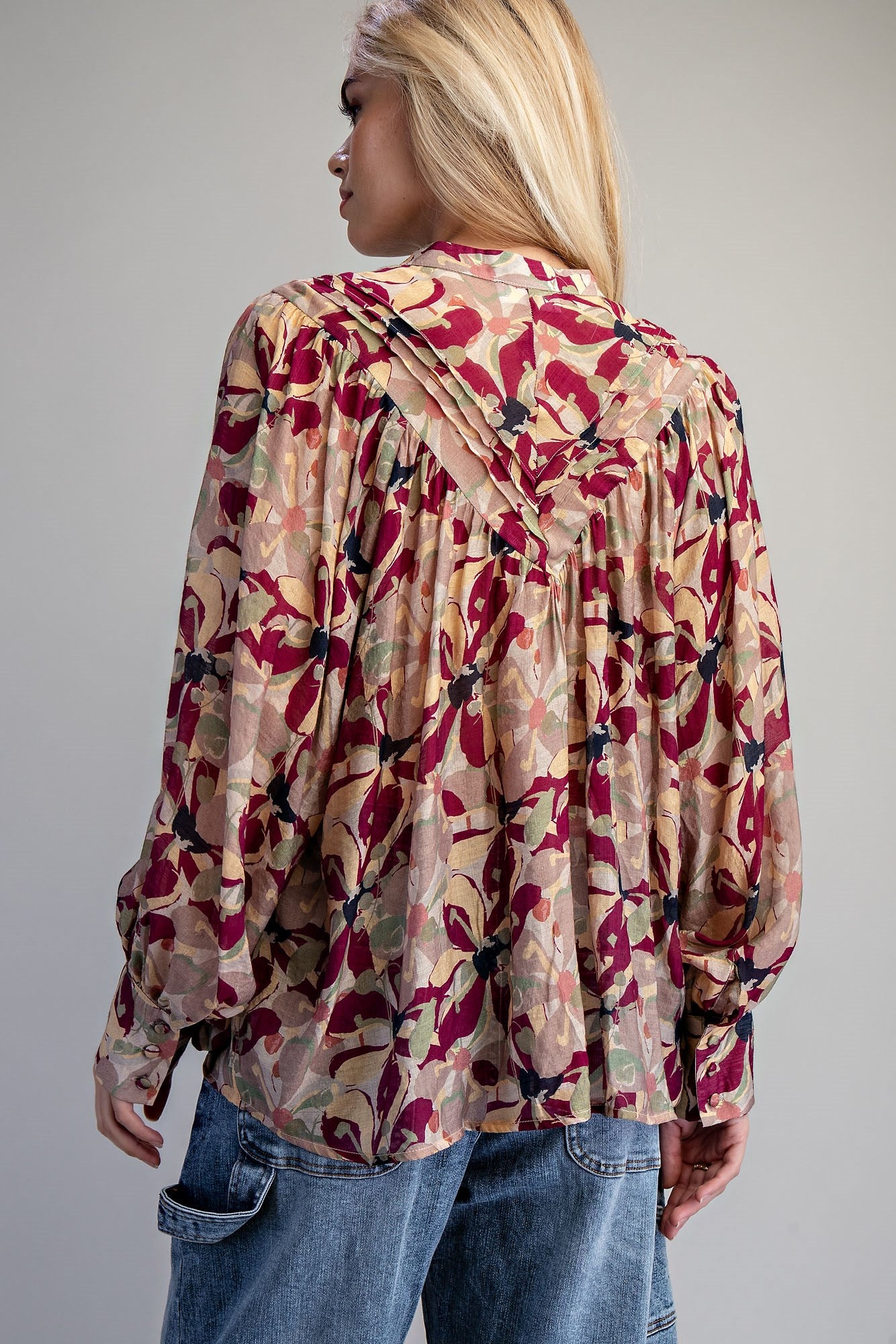 BOTANICAL WINE LS BLOUSE