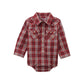 BABY BOY RED PLAID ONESIE