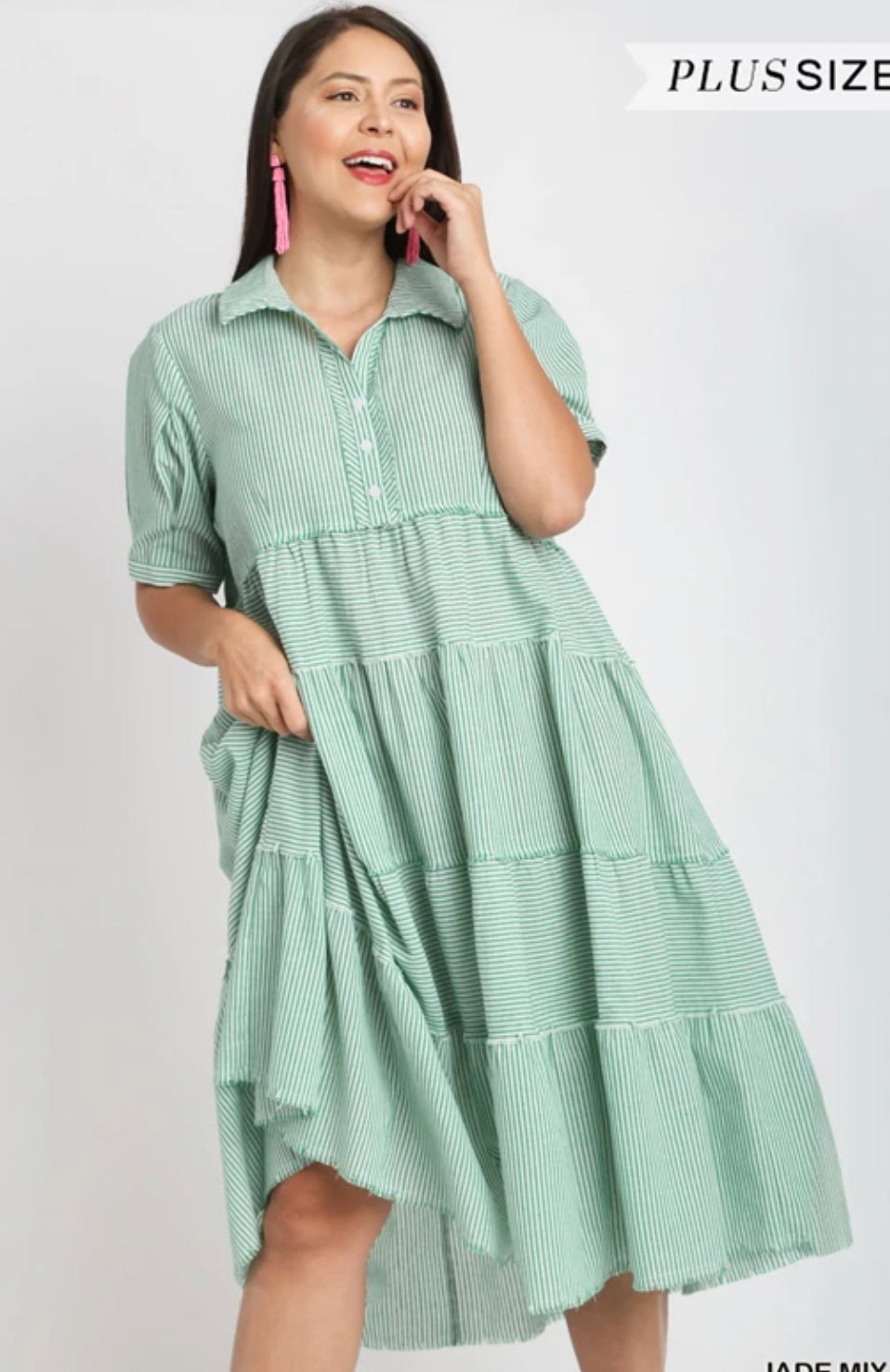 Jade Striped Tier Dress