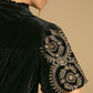 VELVET PUFF SLEEVE BLK TOP