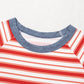CONTRAST COLLAR TOMATO RED RAGLAN TEE