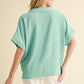 BOXED COLLAR SS MINT TOP