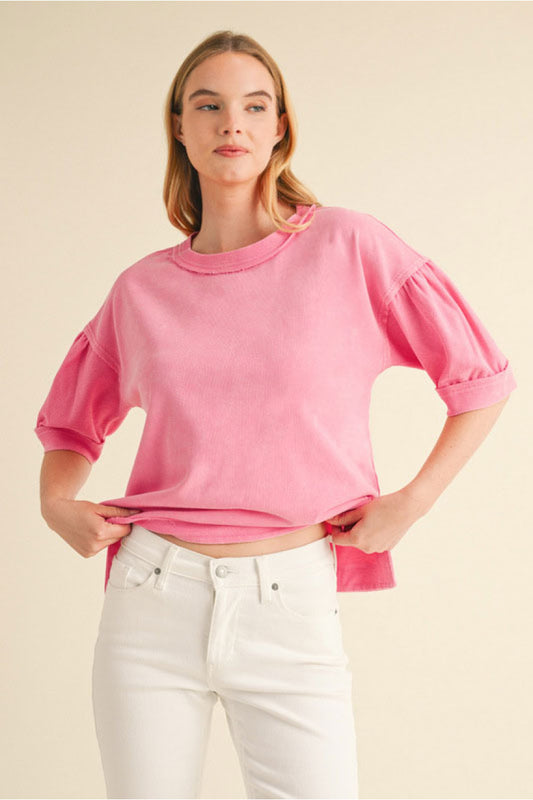 ACID WASH PINK TOP
