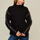 STITCHED BLACK SWEATER