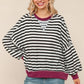 FALL STRIPED BLK/WINE LONGSLEEVE
