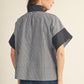 NECKLINE NAVY SS TOP