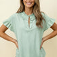FRILL STRIPE MINT TOP