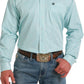 Cinch Mn Tencel Stripe Green LS