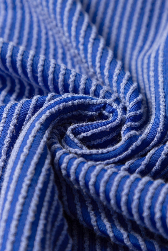 BLUE TEXTURED SS TOP