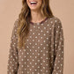 POLKA DOT CARAMEL LS TOP