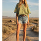 STRIPE OVERSIZED YELLOW/BLUE TOP