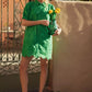 SCALLOP HEM GREEN DRESS