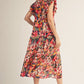 RUFFLED FLORAL MULTI DRESS